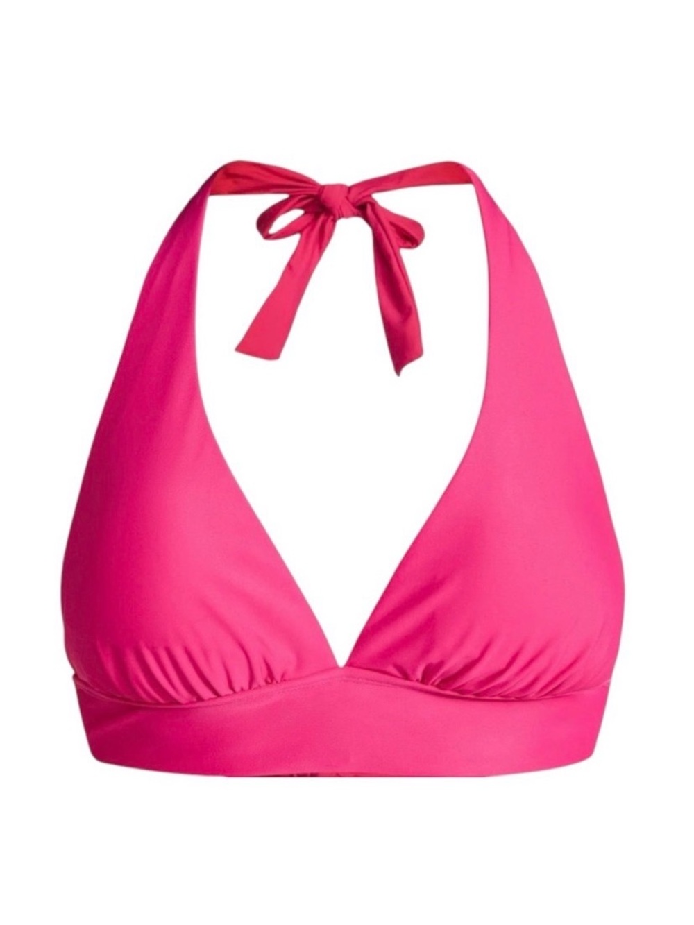 Time & Tru Bikini Top Women's Halter Tie Hot Pink Swim Suit NWT Size 3XL